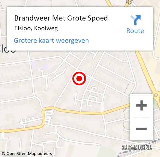 Locatie op kaart van de 112 melding: Brandweer Met Grote Spoed Naar Elsloo, Koolweg op 12 april 2022 11:35