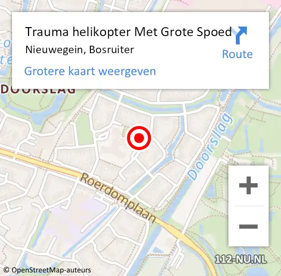 Locatie op kaart van de 112 melding: Trauma helikopter Met Grote Spoed Naar Nieuwegein, Bosruiter op 12 april 2022 11:44