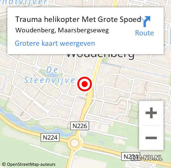 Locatie op kaart van de 112 melding: Trauma helikopter Met Grote Spoed Naar Woudenberg, Maarsbergseweg op 12 april 2022 11:46