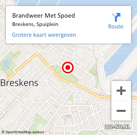 Locatie op kaart van de 112 melding: Brandweer Met Spoed Naar Breskens, Spuiplein op 12 april 2022 12:04