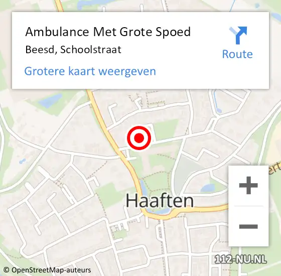 Locatie op kaart van de 112 melding: Ambulance Met Grote Spoed Naar Beesd, Schoolstraat op 12 april 2022 12:07