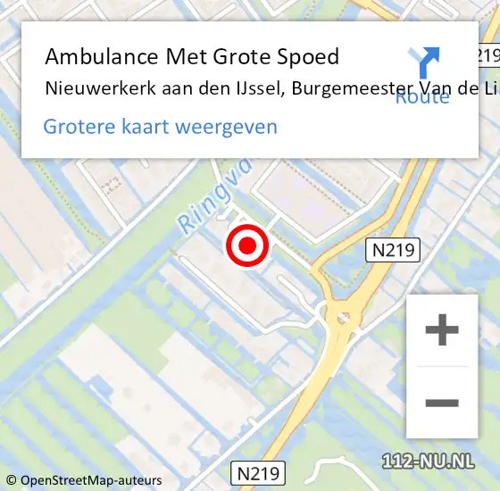 Locatie op kaart van de 112 melding: Ambulance Met Grote Spoed Naar Nieuwerkerk aan den IJssel, Burgemeester Van de Lindelaan op 12 april 2022 12:11