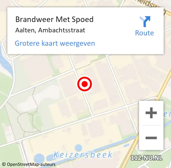 Locatie op kaart van de 112 melding: Brandweer Met Spoed Naar Aalten, Ambachtsstraat op 12 april 2022 12:33