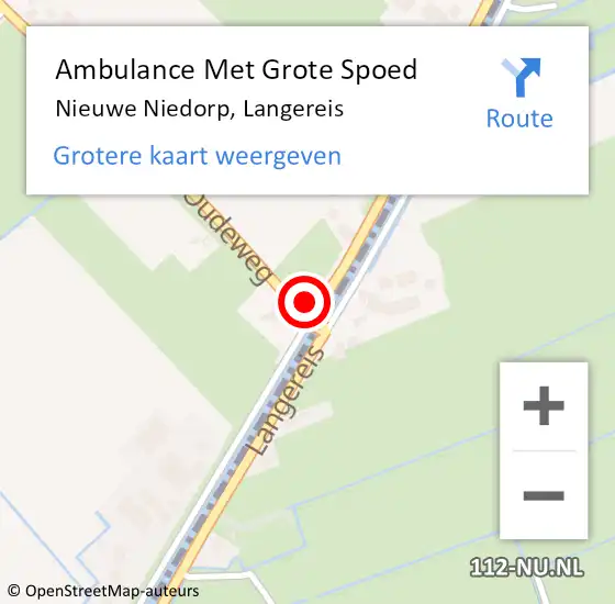 Locatie op kaart van de 112 melding: Ambulance Met Grote Spoed Naar Nieuwe Niedorp, Langereis op 12 april 2022 12:47