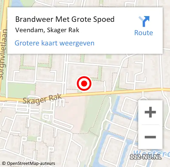 Locatie op kaart van de 112 melding: Brandweer Met Grote Spoed Naar Veendam, Skager Rak op 12 april 2022 12:48