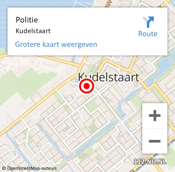 Locatie op kaart van de 112 melding: Politie Kudelstaart op 8 oktober 2013 09:54