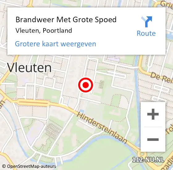 Locatie op kaart van de 112 melding: Brandweer Met Grote Spoed Naar Vleuten, Poortland op 12 april 2022 13:35