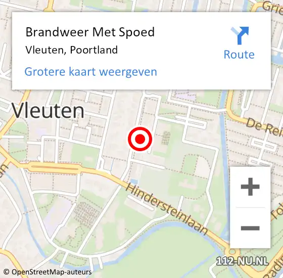 Locatie op kaart van de 112 melding: Brandweer Met Spoed Naar Vleuten, Poortland op 12 april 2022 13:37