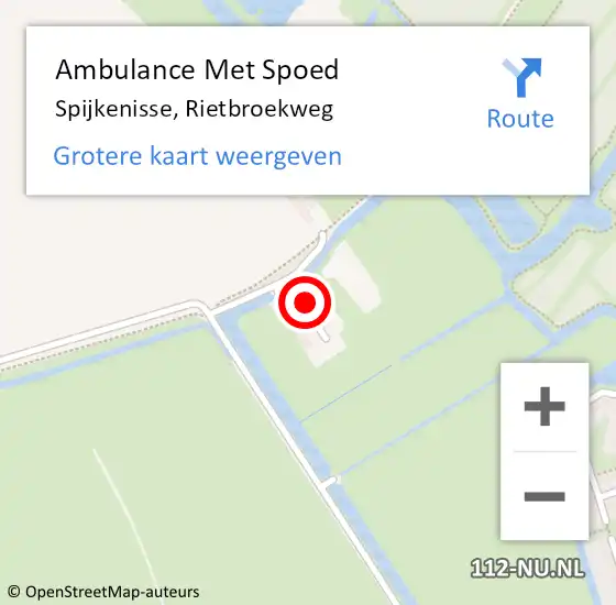 Locatie op kaart van de 112 melding: Ambulance Met Spoed Naar Spijkenisse, Rietbroekweg op 12 april 2022 14:10