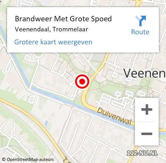 Locatie op kaart van de 112 melding: Brandweer Met Grote Spoed Naar Veenendaal, Trommelaar op 12 april 2022 14:51