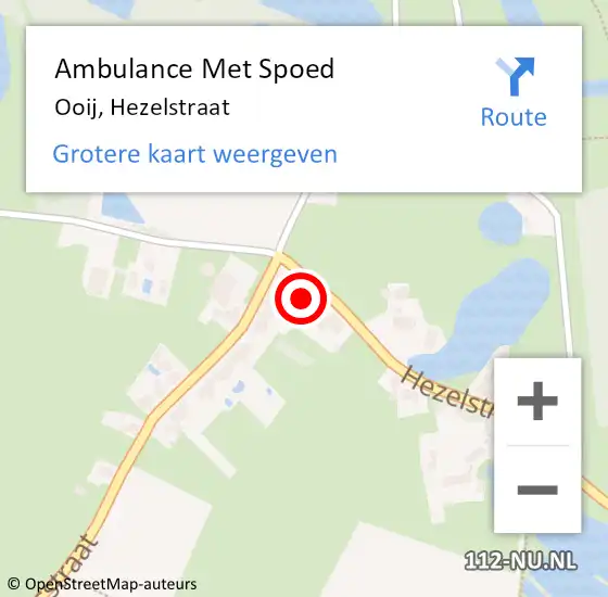 Locatie op kaart van de 112 melding: Ambulance Met Spoed Naar Ooij, Hezelstraat op 12 april 2022 14:58