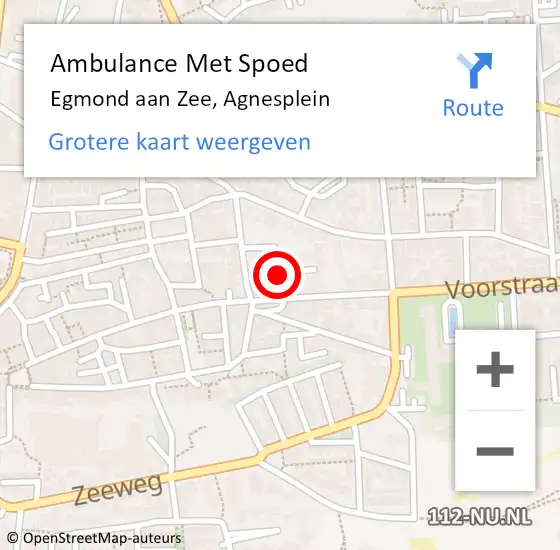 Locatie op kaart van de 112 melding: Ambulance Met Spoed Naar Egmond aan Zee, Agnesplein op 12 april 2022 15:14