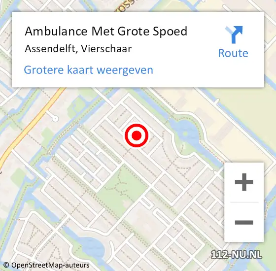 Locatie op kaart van de 112 melding: Ambulance Met Grote Spoed Naar Assendelft, Vierschaar op 12 april 2022 15:48