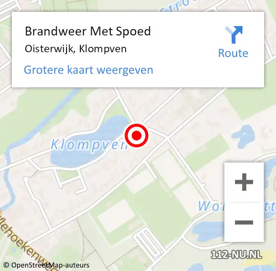 Locatie op kaart van de 112 melding: Brandweer Met Spoed Naar Oisterwijk, Klompven op 12 april 2022 15:51