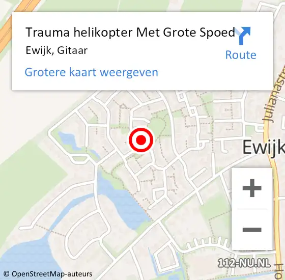 Locatie op kaart van de 112 melding: Trauma helikopter Met Grote Spoed Naar Ewijk, Gitaar op 12 april 2022 16:11