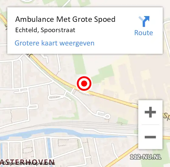 Locatie op kaart van de 112 melding: Ambulance Met Grote Spoed Naar Echteld, Spoorstraat op 12 april 2022 16:11