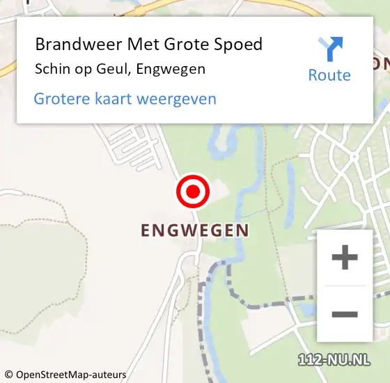 Locatie op kaart van de 112 melding: Brandweer Met Grote Spoed Naar Schin op Geul, Engwegen op 12 april 2022 16:12