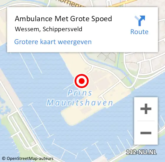 Locatie op kaart van de 112 melding: Ambulance Met Grote Spoed Naar Wessem, Schippersveld op 12 april 2022 16:18