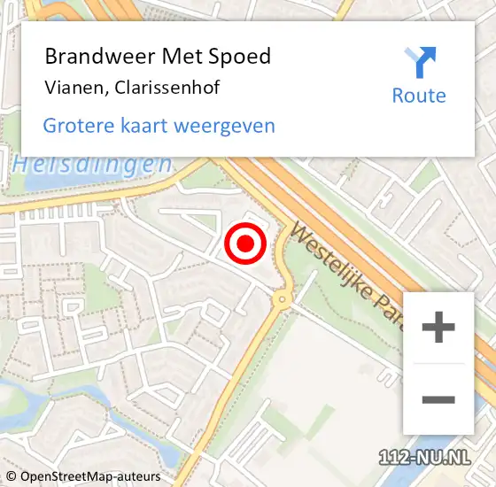 Locatie op kaart van de 112 melding: Brandweer Met Spoed Naar Vianen, Clarissenhof op 12 april 2022 16:34