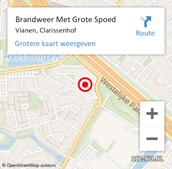 Locatie op kaart van de 112 melding: Brandweer Met Grote Spoed Naar Vianen, Clarissenhof op 12 april 2022 16:35