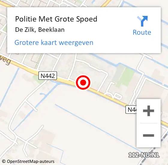 Locatie op kaart van de 112 melding: Politie Met Grote Spoed Naar De Zilk, Beeklaan op 12 april 2022 16:57