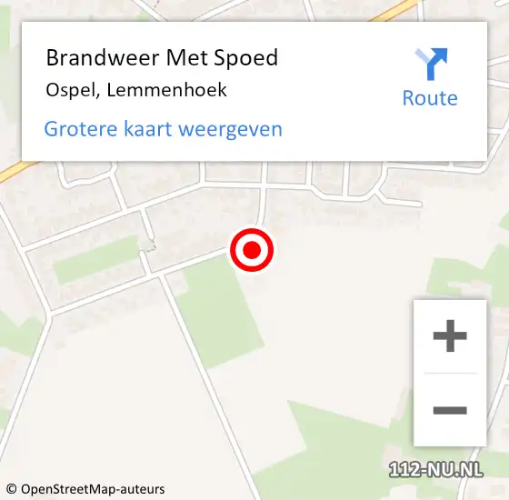 Locatie op kaart van de 112 melding: Brandweer Met Spoed Naar Ospel, Lemmenhoek op 12 april 2022 17:09