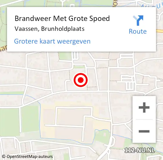 Locatie op kaart van de 112 melding: Brandweer Met Grote Spoed Naar Vaassen, Brunholdplaats op 12 april 2022 17:34