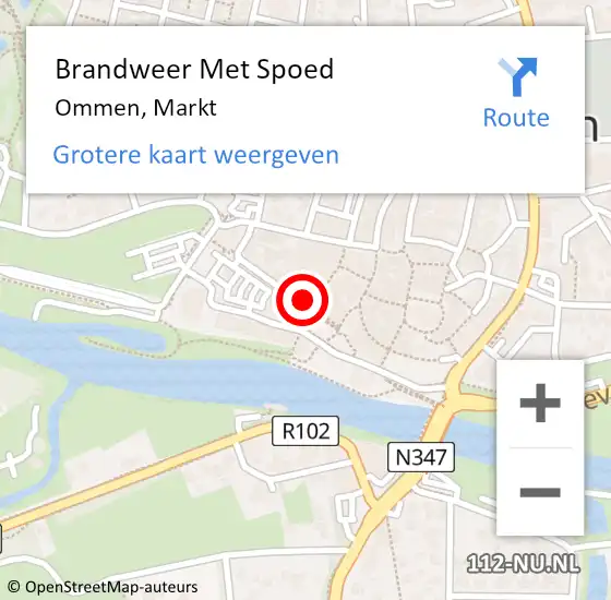 Locatie op kaart van de 112 melding: Brandweer Met Spoed Naar Ommen, Markt op 12 april 2022 17:40