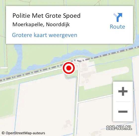 Locatie op kaart van de 112 melding: Politie Met Grote Spoed Naar Moerkapelle, Noorddijk op 12 april 2022 17:42