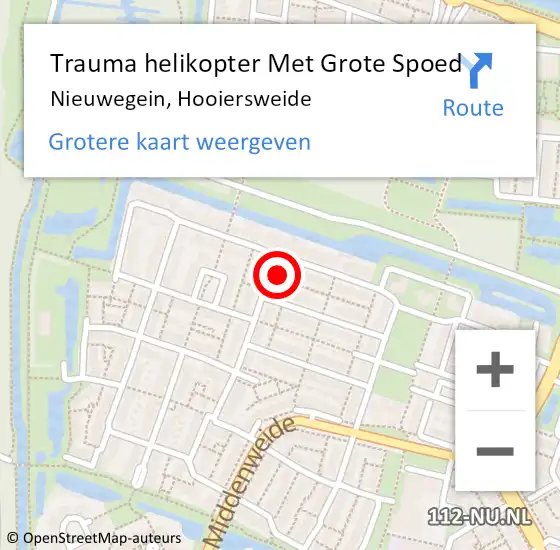 Locatie op kaart van de 112 melding: Trauma helikopter Met Grote Spoed Naar Nieuwegein, Hooiersweide op 12 april 2022 17:59