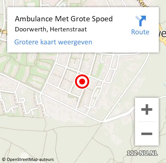 Locatie op kaart van de 112 melding: Ambulance Met Grote Spoed Naar Doorwerth, Hertenstraat op 12 april 2022 18:39