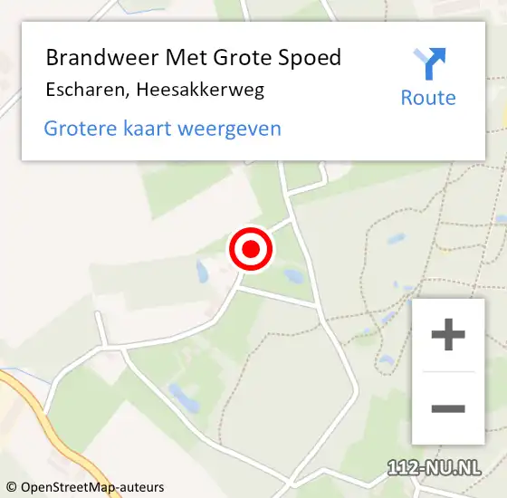 Locatie op kaart van de 112 melding: Brandweer Met Grote Spoed Naar Escharen, Heesakkerweg op 12 april 2022 18:39