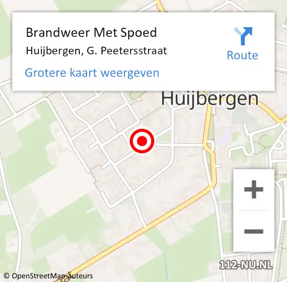 Locatie op kaart van de 112 melding: Brandweer Met Spoed Naar Huijbergen, G. Peetersstraat op 12 april 2022 18:49