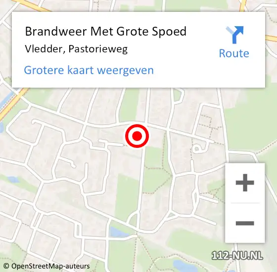 Locatie op kaart van de 112 melding: Brandweer Met Grote Spoed Naar Vledder, Pastorieweg op 12 april 2022 18:56