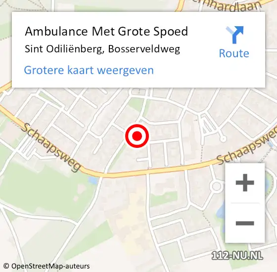 Locatie op kaart van de 112 melding: Ambulance Met Grote Spoed Naar Sint Odiliënberg, Bosserveldweg op 12 april 2022 19:09