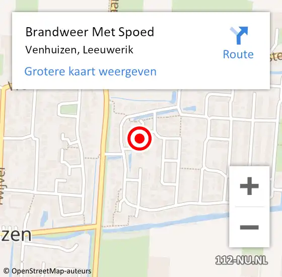 Locatie op kaart van de 112 melding: Brandweer Met Spoed Naar Venhuizen, Leeuwerik op 12 april 2022 19:13