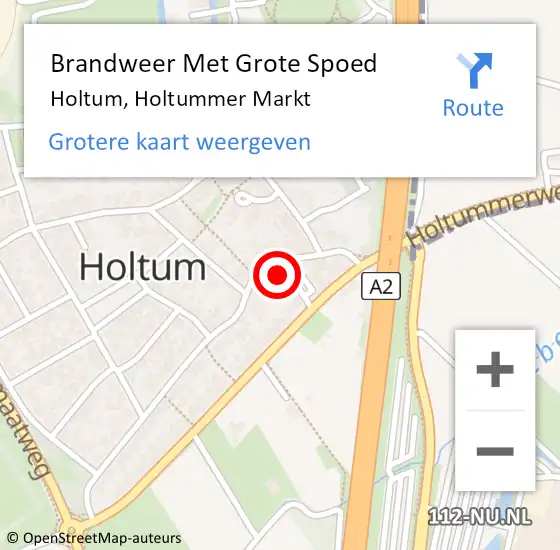 Locatie op kaart van de 112 melding: Brandweer Met Grote Spoed Naar Holtum, Holtummer Markt op 12 april 2022 19:43