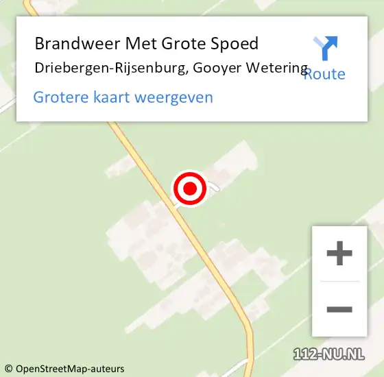 Locatie op kaart van de 112 melding: Brandweer Met Grote Spoed Naar Driebergen-Rijsenburg, Gooyer Wetering op 12 april 2022 19:59