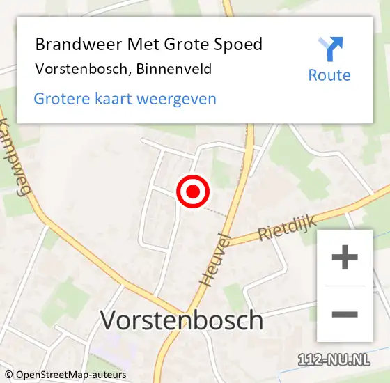 Locatie op kaart van de 112 melding: Brandweer Met Grote Spoed Naar Vorstenbosch, Binnenveld op 12 april 2022 20:19