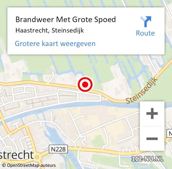 Locatie op kaart van de 112 melding: Brandweer Met Grote Spoed Naar Haastrecht, Steinsedijk op 12 april 2022 20:22