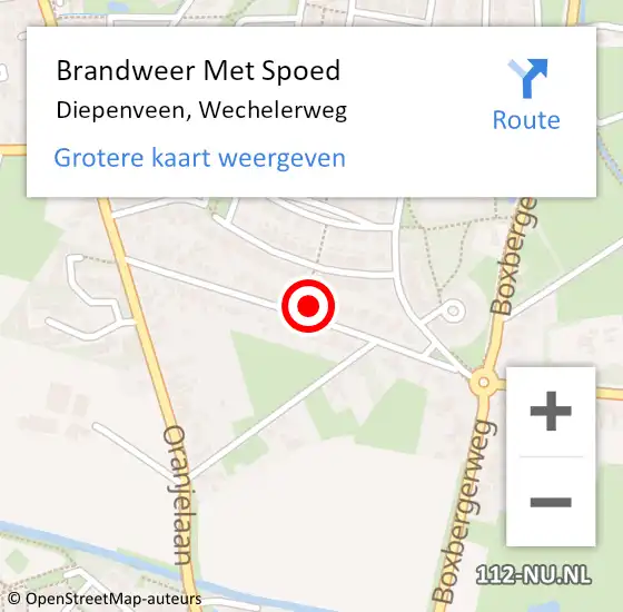 Locatie op kaart van de 112 melding: Brandweer Met Spoed Naar Diepenveen, Wechelerweg op 12 april 2022 21:09