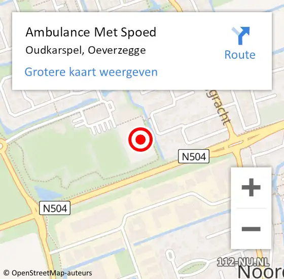 Locatie op kaart van de 112 melding: Ambulance Met Spoed Naar Oudkarspel, Oeverzegge op 12 april 2022 21:18