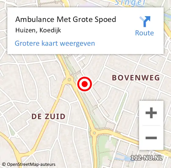 Locatie op kaart van de 112 melding: Ambulance Met Grote Spoed Naar Huizen, Koedijk op 14 juli 2014 10:11