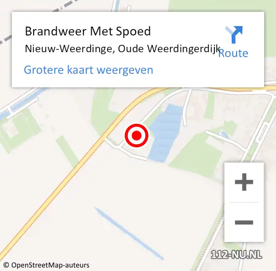 Locatie op kaart van de 112 melding: Brandweer Met Spoed Naar Nieuw-Weerdinge, Oude Weerdingerdijk op 12 april 2022 22:27