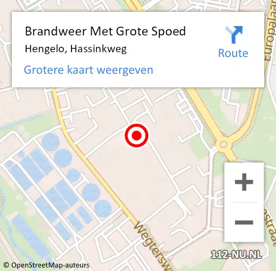 Locatie op kaart van de 112 melding: Brandweer Met Grote Spoed Naar Hengelo, Hassinkweg op 12 april 2022 23:10