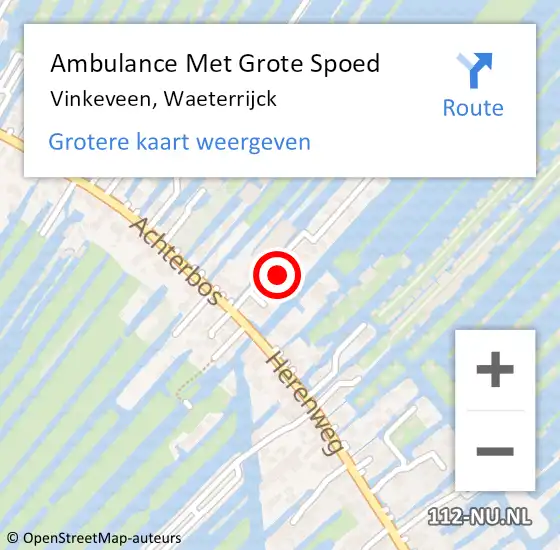 Locatie op kaart van de 112 melding: Ambulance Met Grote Spoed Naar Vinkeveen, Waeterrijck op 13 april 2022 00:27