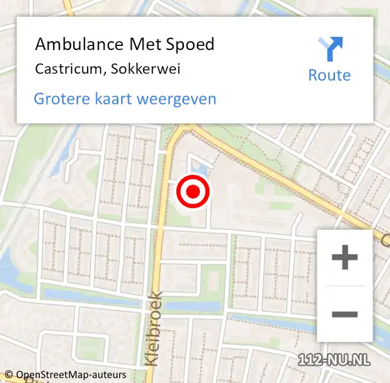 Locatie op kaart van de 112 melding: Ambulance Met Spoed Naar Castricum, Sokkerwei op 13 april 2022 01:27