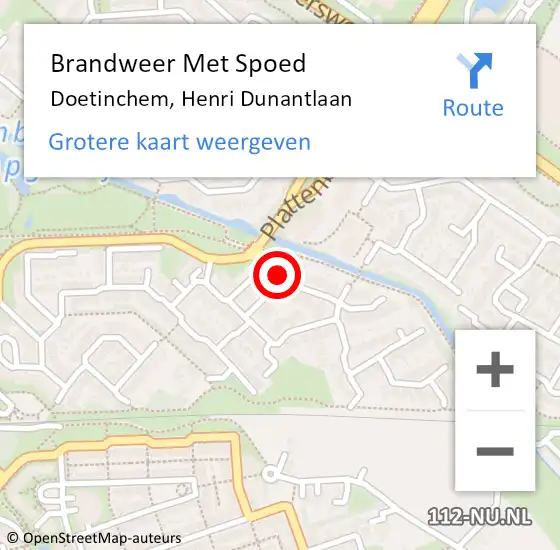 Locatie op kaart van de 112 melding: Brandweer Met Spoed Naar Doetinchem, Henri Dunantlaan op 13 april 2022 02:26