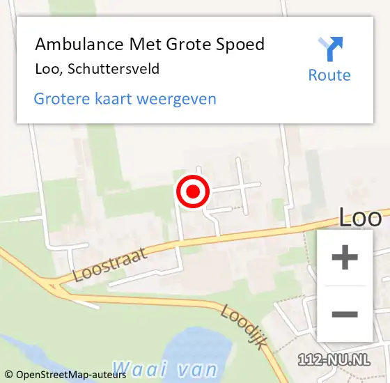 Locatie op kaart van de 112 melding: Ambulance Met Grote Spoed Naar Loo, Schuttersveld op 13 april 2022 02:49