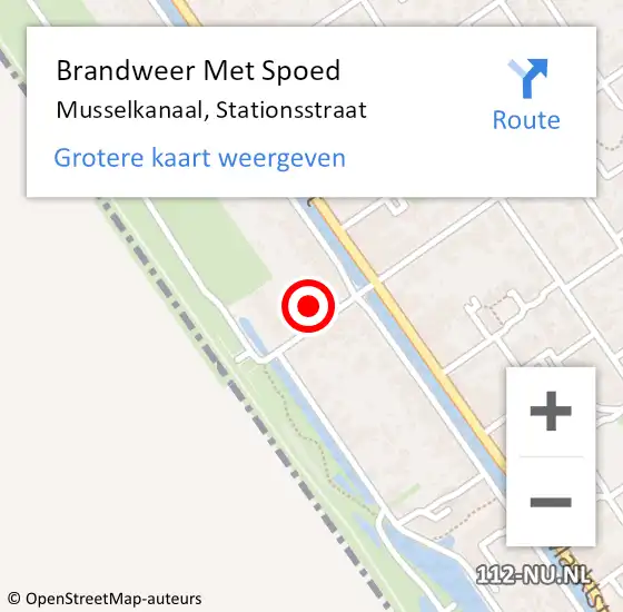 Locatie op kaart van de 112 melding: Brandweer Met Spoed Naar Musselkanaal, Stationsstraat op 13 april 2022 04:26